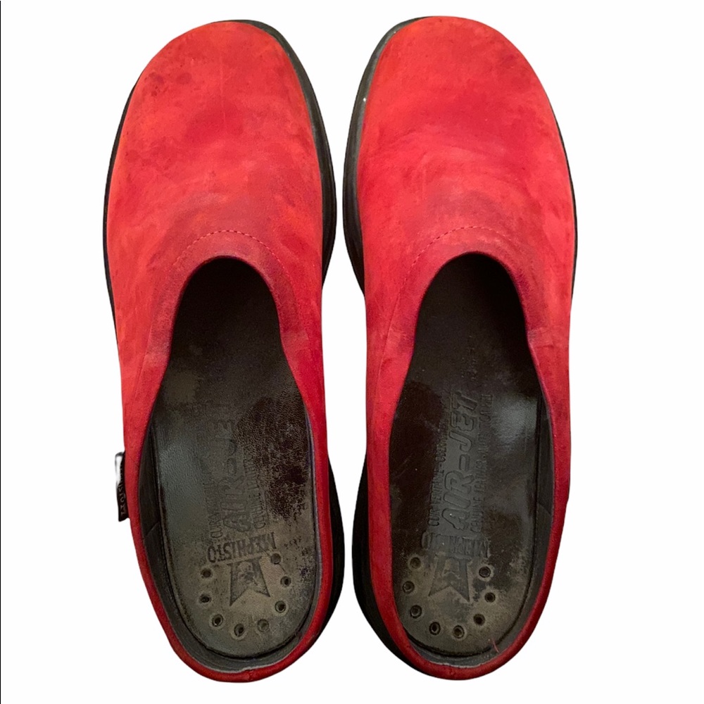 Mephisto Red Leather Mules Shoes Size 9